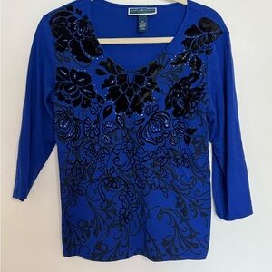 Blue Floral Women's Top